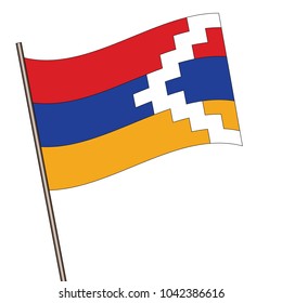 Flag of Nagorno Karabakh , Nagorno Karabakh Flag Icon vector illustration