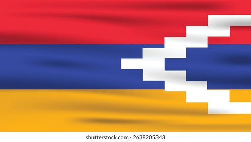 Flag of Nagorno-Karabakh. Flag icon. Standard colors. Standard sizes. Rectangular flag. Computer illustration. Vector illustration