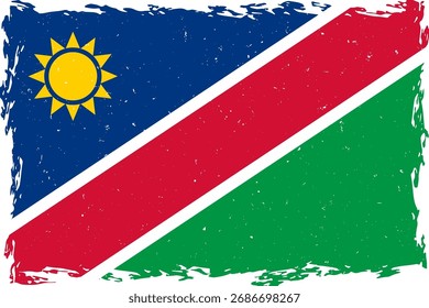 Bandera de namibia trazo de pincel textura grunge