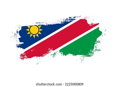 Bandera del país de Namibia con ilustraciones vectoriales de pincel dibujado a mano