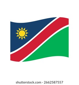 flag of Namibia emoji symbol sign icon vector illustration isolated flat wave banner 