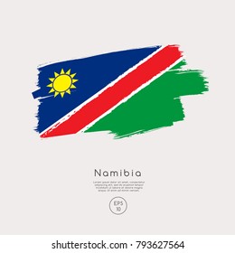 Flag of Namibia in Grunge Brush Stroke : Vector Illustration