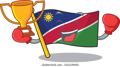 flag namibia isolated boxing winner the in character