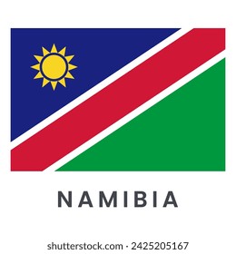 Flagge von Namibia isoliert auf weißem Hintergrund.