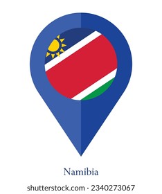 Flag of Namibia, Flag of Namibia Map pointer icon. Vector illustration flag pointer.