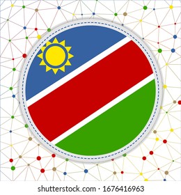 Flag of Namibia with network background. Namibia sign. Amazing vector illustration.