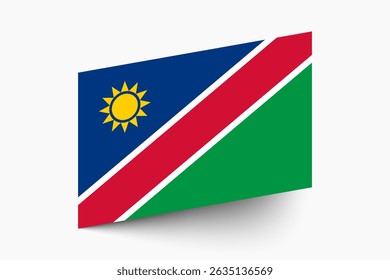 Flagge von Namibia. Namibia Flagge offizielle Farben gekippte Ikone digitale Vektorgrafik-Design.