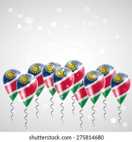 Flag of Namibia on balloon. Celebration and gifts. Balloons on the feast of the national day. 