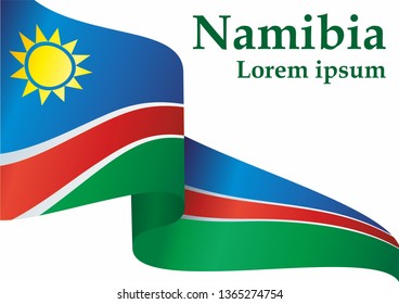 Flag of Namibia, Republic of Namibia. Template for award design, an official document with the flag of Namibia. Bright, colorful vector illustration.