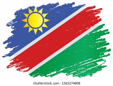 Flag of Namibia, Republic of Namibia. Template for award design, an official document with the flag of Namibia. Bright, colorful vector illustration.