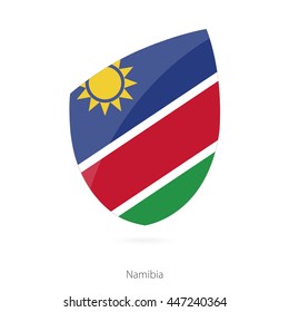 Flag of Namibia in the style of Rugby icon. Vector Illustration.