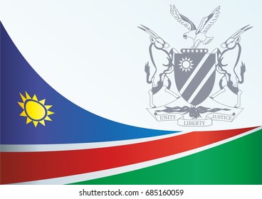 Flag of Namibia, template for the award, an official document with the flag and the symbol of Namibia