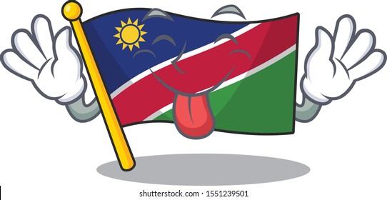 flag namibia tongue out isolated the in character