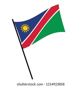 Flag Namibia Namibia Flag Waving Isolated Stock Vector (Royalty Free ...