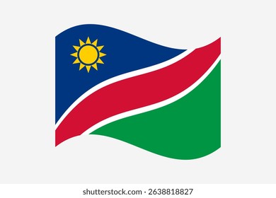 Flag of Namibia. Namibia wavy flag digital vector illustration. Fluttering flag.