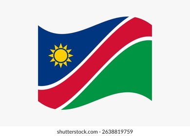 Flag of Namibia. Namibia wavy flag digital vector illustration. Fluttering flag.
