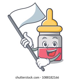 With flag nassal drop mascot cartoon