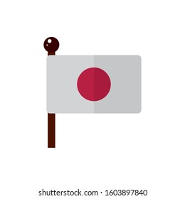 flag nation culture traditional japan icon vector illustration