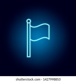 flag, nation, map pointer outline icon in neon style. elements of education illustration line icon. signs, symbols can be used for web, logo, mobile app, UI, UX