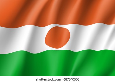 flag. National patriotic symbol in official country colors. Illustration of Africa state waving flag. Realistic vector icon