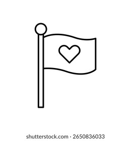 Flag National Symbol Line Icon