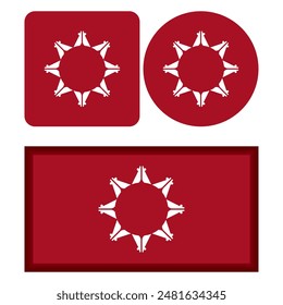 Flag Of Native American Peoples Sioux People. Flag Of The Pine Ridge Reservation Vector Illustration
