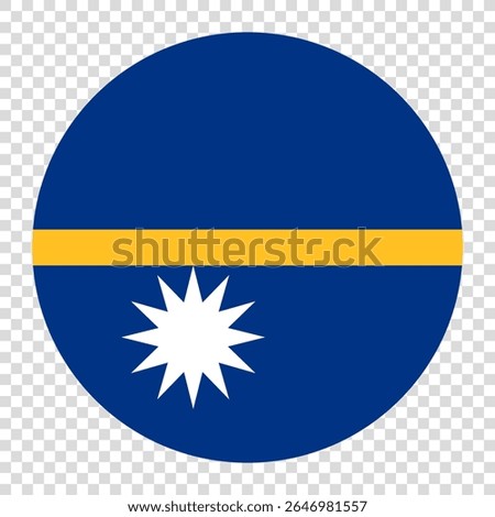 Flag of Nauru. Nauru circle flag logo icon computer vector illustration design. Transparent checkerboard background.
