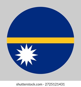 Flagge von Nauru in Kreisform mit genauen Proportionen und offiziellen Farben