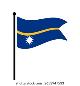 Bandeira de Nauru. Bandeira de Nauru computador digital vetor ilustração ícone design. Bandeira de mastro flutuante.