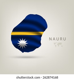 Flag of NAURU as a country with  shadow