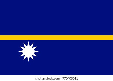 Flag Nauru flat style. The icon of national symbol. State sign in flat style on the entire page as vector illustration