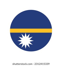 The flag of Nauru. Flag icon. Standard color. Round flag. Computer illustration. Digital illustration. Vector illustration.