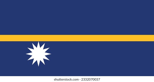 Flag of Nauru. Flag icon. Standard color. Standard size. A rectangular flag. Computer illustration. Digital illustration. Vector illustration.