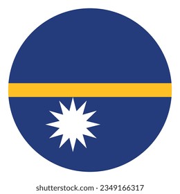 Flag of Nauru. Flag icon. Standard color. Circle icon flag. Computer illustration. Digital illustration. Vector illustration.