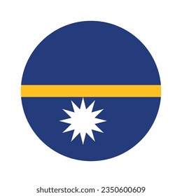 Flag of Nauru. Flag icon. Standard color. Circle icon flag. Computer illustration. Digital illustration. Vector illustration.