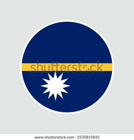 The flag of nauru. Flag icon. Standard color. Round flag. Computer illustration. Digital illustration. Vector illustration.