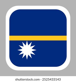 The flag of Nauru Island. Flag icon. Standard color. flat vector square with rounded corners. Computer illustration. Digital illustration. Vector illustration