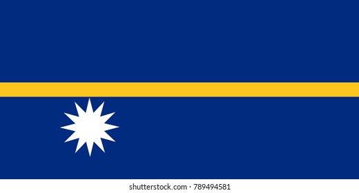 Flag of Nauru in national colors, vector