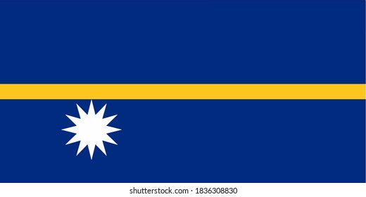 Flag of Nauru. Official colors and proportion correctly. National Nauru flag. Vector illustration. EPS10