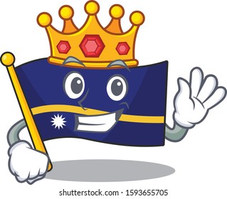 Flag nauru Scroll A stylized of King on cartoon character design