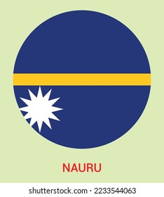 Flag Of Nauru, Nauru flag vector illustration, Nauru flag in a circle.