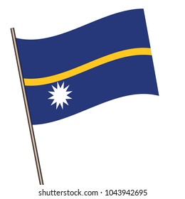 Flag of Nauru , Nauru flag waving isolated vector illustration