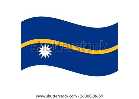 Flag of Nauru. Nauru wavy flag digital vector illustration. Fluttering flag.