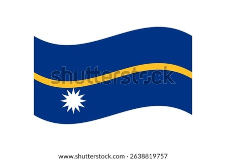Flag of Nauru. Nauru wavy flag digital vector illustration. Fluttering flag.