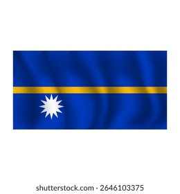 Bandeira de Nauru ondulações ao vento, com dobras 3d