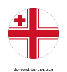 Flag of Naval Tonga. Circular icon on white background, vector illustration.