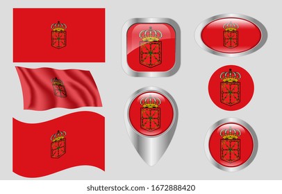 The Flag of Navarra, Spain