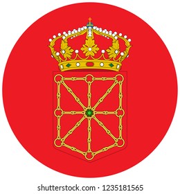 Flag of Navarre or Navarra autonomous communities of Spain. Vector illustration.