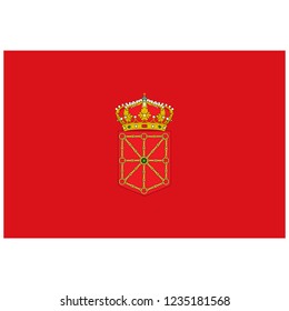 Flag of Navarre or Navarra autonomous communities of Spain. Vector illustration.