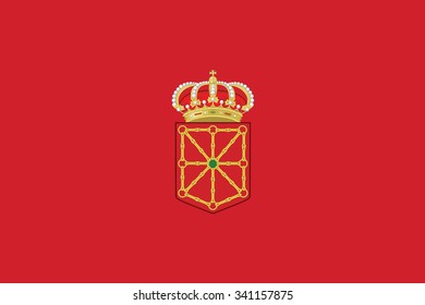 Flag of Navarre or Navarra autonomous communities of the Spain. Vector illustration.